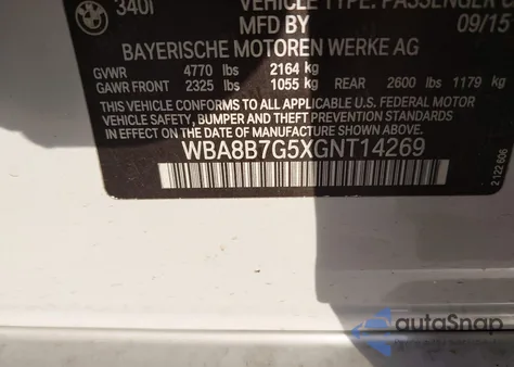 2016 BMW 340I xDrive z USA, uszkodzony, nr VIN WBA8B7G5XGNT14269